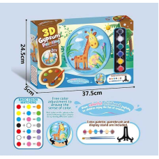 Гіпсова розмальовка ZY 119 (48) гіпсове 3D-панно діаметром 17 см, акрилові фарби, гіпс, пензлики, палітра, в коробці