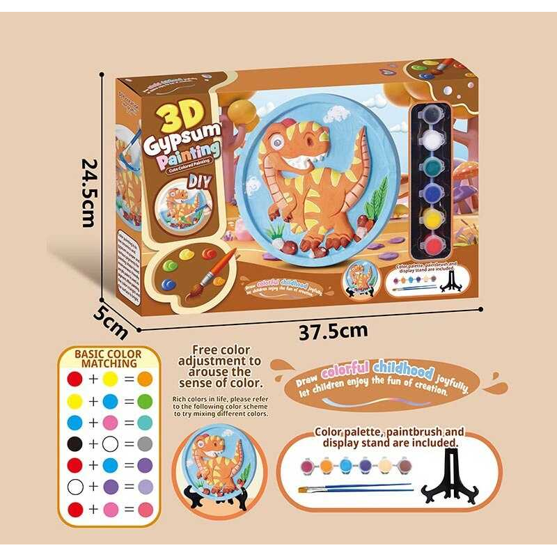 Гіпсова розмальовка ZY 124 (48) гіпсове 3D-панно діаметром 17 см, акрилові фарби, гіпс, пензлики, палітра, в коробці