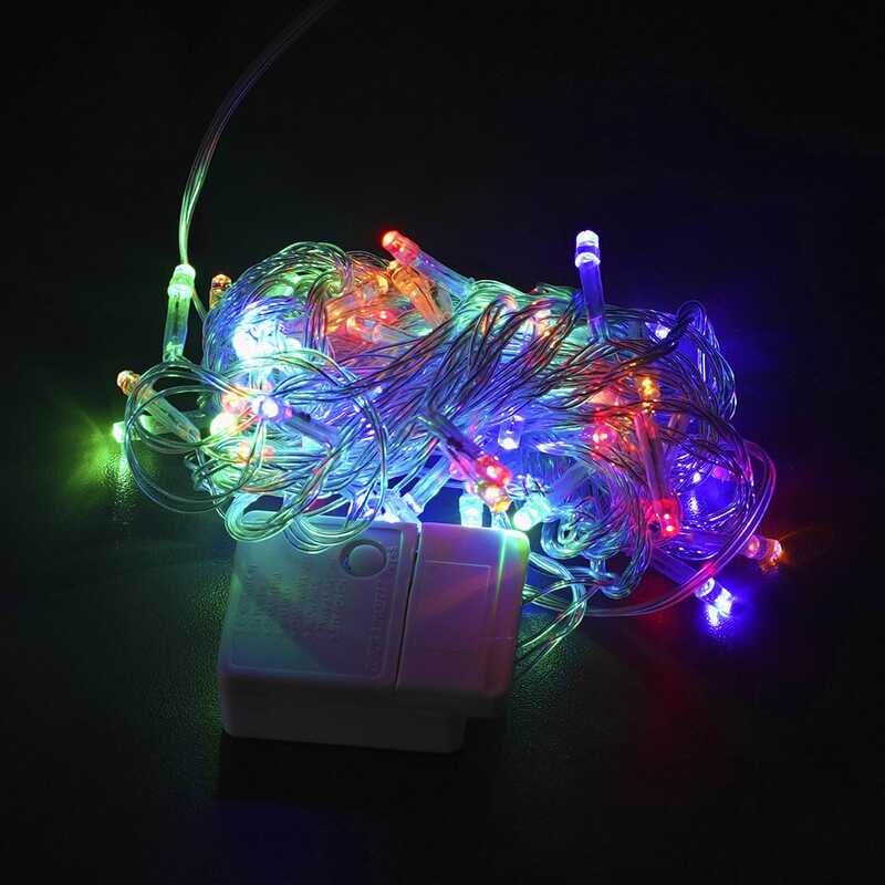 Гірлянда С 54321 (100) У ПАКЕТІ, 60 лампочок, мультикольорове світло, 8 режимів, 220 V, 50 Hz, 6 м,  