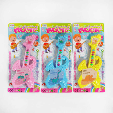 Гітара 1011 B (192/2) ВИДАЄТЬСЯ ТІЛЬКИ МІКС ВИДІВ, 3 види, мелодії, на батарейках, на листі