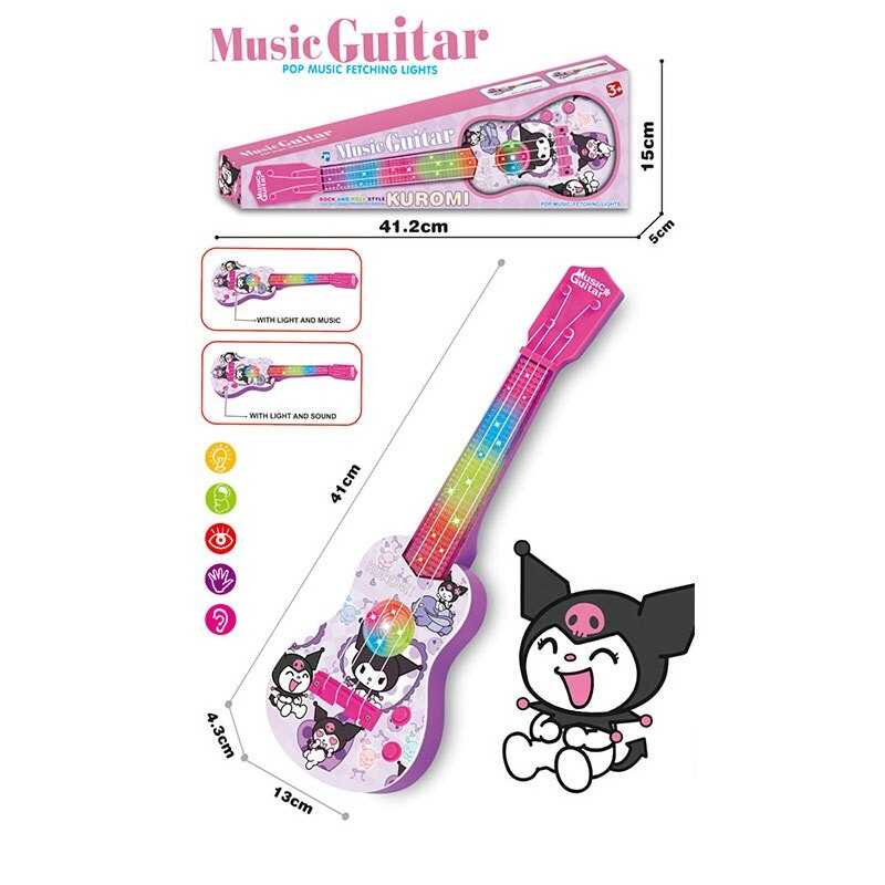 Гітара 908-7 (96/2) герой, підсвічування, музика, пісня, на батарейках, на 4 струни, в коробці