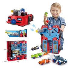 Гараж 17822 (60/2) 4 машинки, велика машина-трасформер, стріляє снарядами, в коробці