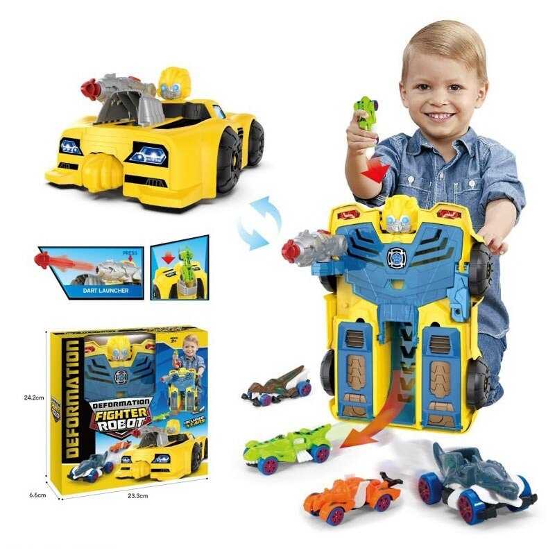 Гараж 17823 (60/2) 4 машинки, велика машина-трасформер, стріляє снарядами, в коробці