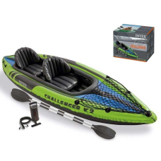 Intex Двомісна надувна байдарка-каяк 68306 NP (1) Challenger K2, 351х76см, (весла, ручний насос). 3-х камерна