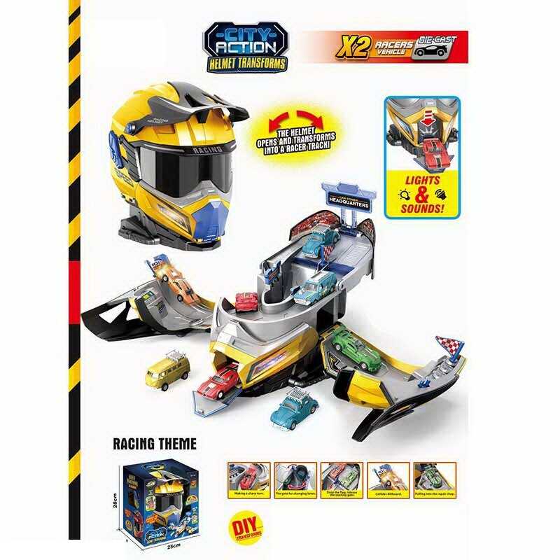 Гараж SK 637 SB (12) шолом-трансформер, світлозвукові ефекти, 2 машинки, в коробці Гараж SK 637 SB (12) шолом-трансформер, світлозвукові ефекти, 2 машинки, в коробці