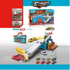 Гараж з треком MH 194 (18) валіза трансформується, рухомі деталі, 2 металопластикові машинки, в коробці