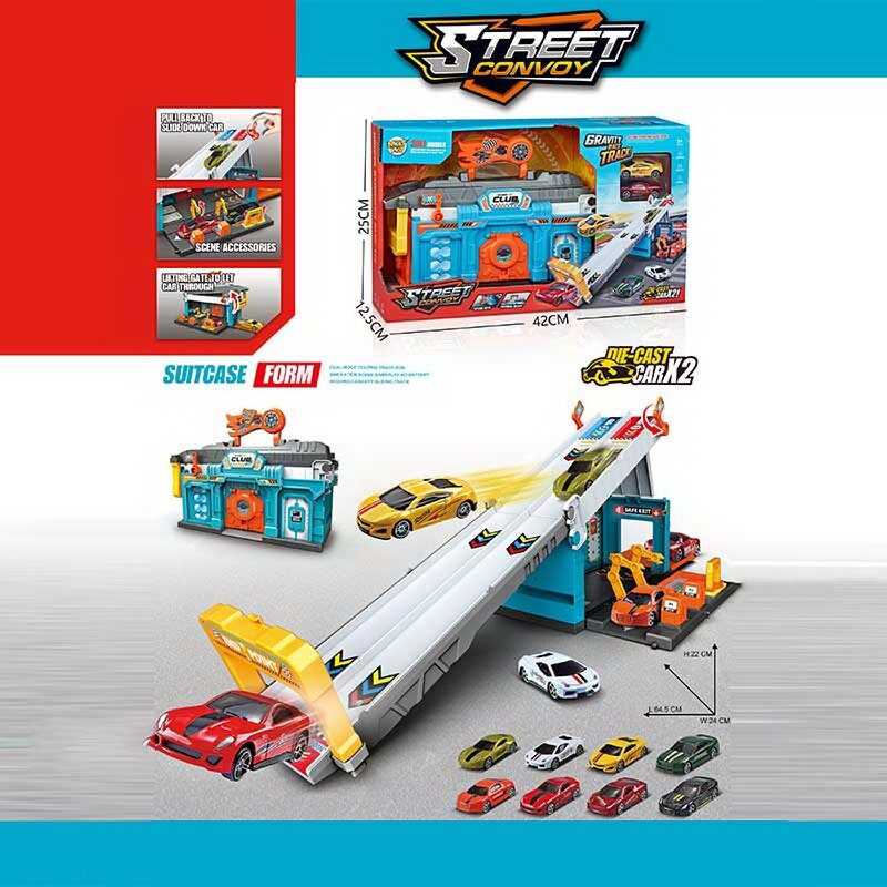 Гараж з треком MH 194 (18) валіза трансформується, рухомі деталі, 2 металопластикові машинки, в коробці Гараж з треком MH 194 (18) валіза трансформується, рухомі деталі, 2 металопластикові машинки, в коробці