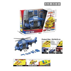 Гелікоптер YW 9090 A (24/2) “Поліція”, звуки, підсвічування, конструктор, аксесуари, викрутка, рухомі елементи, в коробці