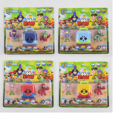 Герої LDY 220931 (120) Brawl Stars, 4 види, на листі, ВИДАЄТЬСЯ ТІЛЬКИ МІКС ВИДІВ