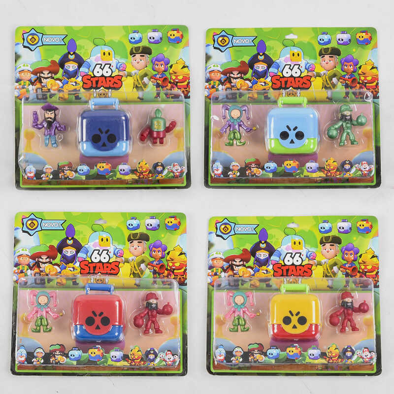 Герої LDY 220931 (120) Brawl Stars, 4 види, на листі, ВИДАЄТЬСЯ ТІЛЬКИ МІКС ВИДІВ