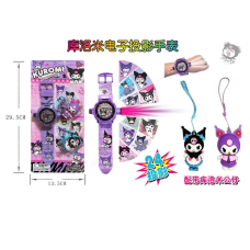 Годинник 777-251 C /254 C/255 C (240/2) герої, проєктор, електронний циферблат, довжина ремінця - 21 см, на батарейках, 2 брелоки - 4 см, на листі