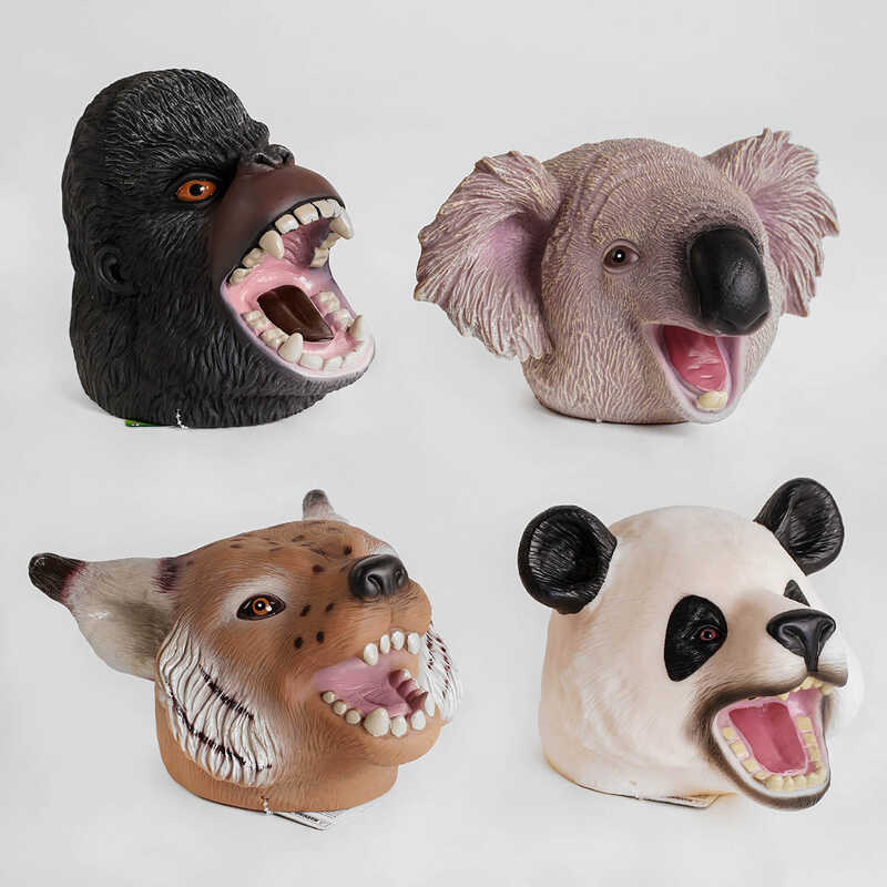 Голова на руку Q 9899-789 (48/3) “Тварини“, 4 види, гумові, 1 шт в пакеті