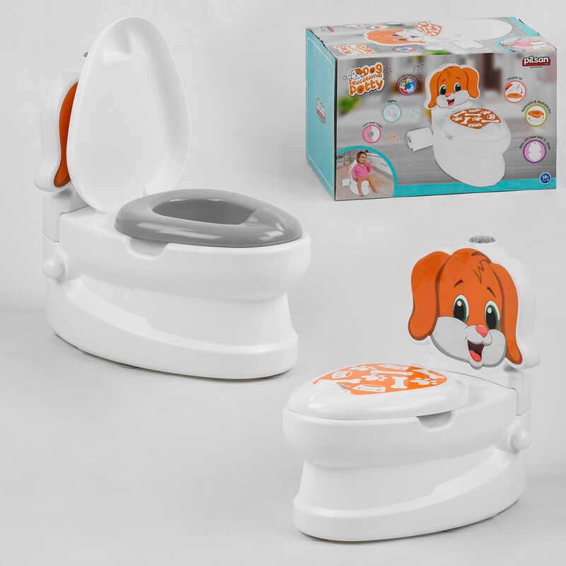 Горщик 07-562 Pilsan (4) “Цуценя“, спинка, знімний горщик, тримач для паперу, звуки води, підсвічування кнопки, в коробці Горщик 07-562 Pilsan (4) “Цуценя“, спинка, знімний горщик, тримач для паперу, звуки води, підсвічування кнопки, в коробці