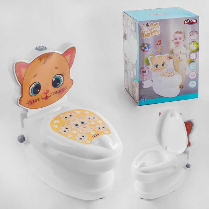 Горщик 07-563 Pilsan (4) “Кошеня“, спинка, горщик знімний, тримач для паперу, звуки води, підсвічування кнопки, в коробці