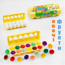 гр 3D сортер “Овочі та фрукти“ 48666 (18) “4FUN Game Club“, “Яєчний лоток“, 12 штук в коробці