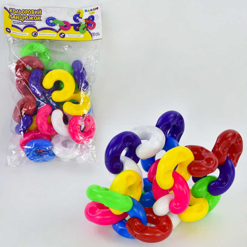 гр “Кольоровий ланцюжок №3“ 114/18 (20) 21 шт пакет, “BAMSIC“