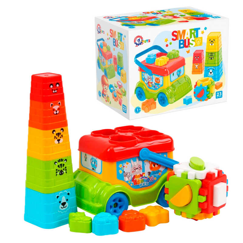 гр Іграшка для розвитку “Автобус“ 0389 (9) “Technok Toys“, сортер, куб, пірамідка, у коробці гр Іграшка для розвитку “Автобус“ 0389 (9) “Technok Toys“, сортер, куб, пірамідка, у коробці