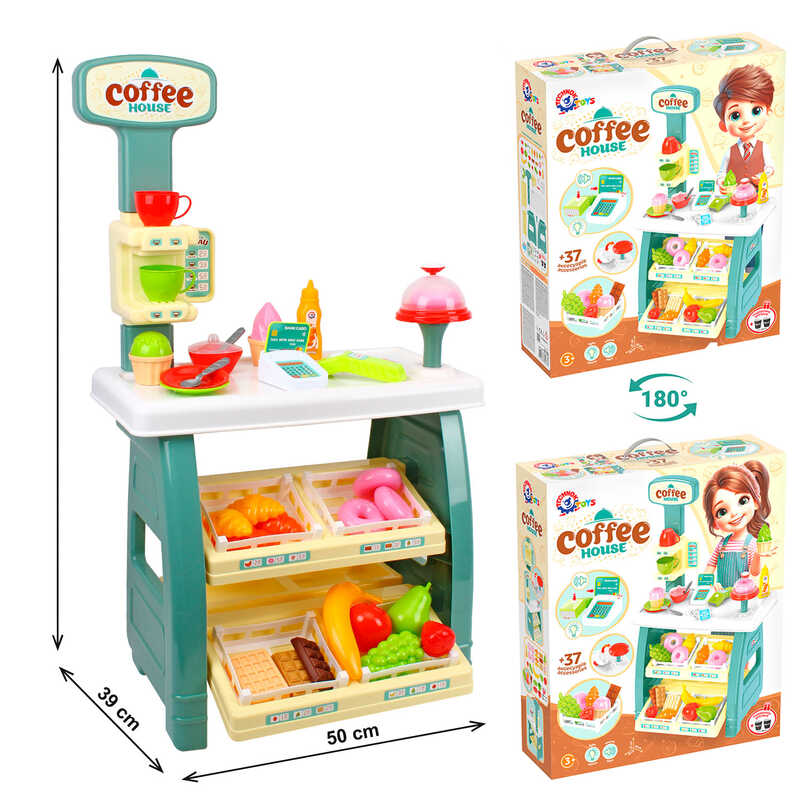 гр Іграшковий набір “Кав’ярня“ 9765 (3) “Technok Toys“, 50  39  87 см, продукти, каса, гроші, термінал, світло, звук, в коробці 