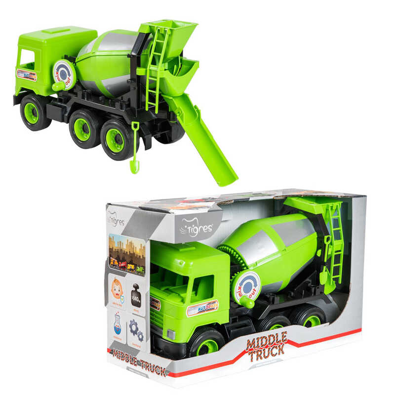 гр Авто “Middle truck“ бетонозмішувач (4) 39485 (св. зелений) в коробці “Tigres“ гр Авто “Middle truck“ бетонозмішувач (4) 39485 (св. зелений) в коробці “Tigres“