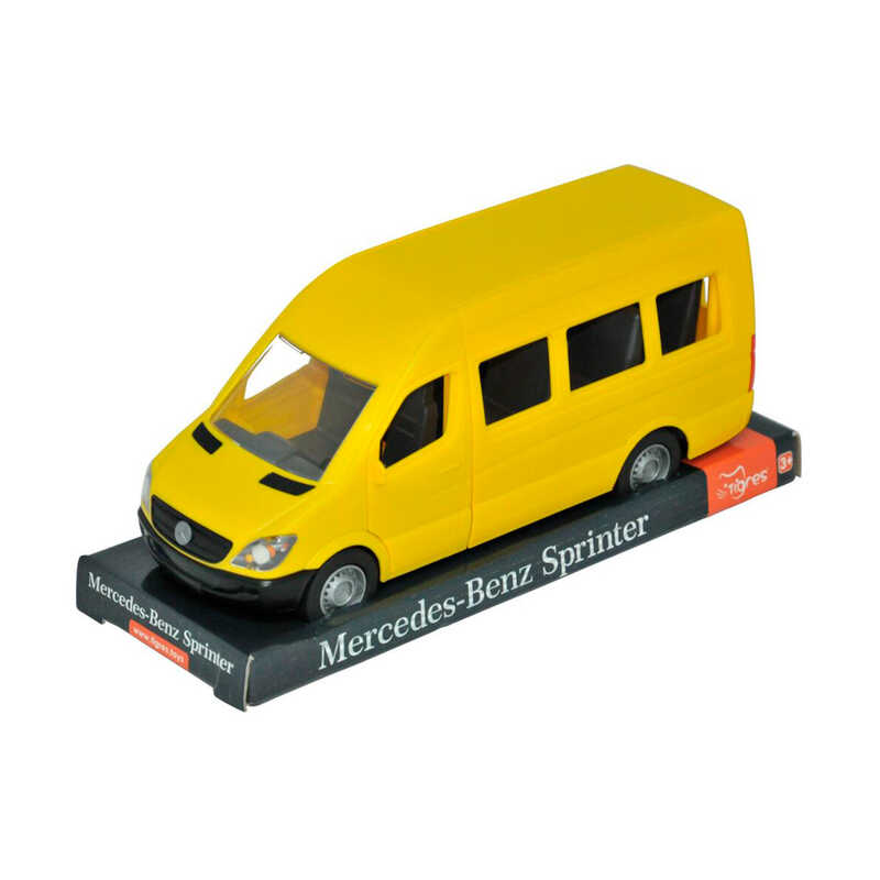 гр Автомобіль “Mercedes-Benz Sprinter“ 39716 (6) “Tigres“, “Пасажирський“ ЖОВТИЙ, масштаб 1:24, рухомі елементи, в плівці