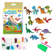 гр Алмазні стікери “Динозаврики“ 10228 (60/2) “4FUN Game Club“, наліпки, стилус, силіконовий клей, піддон, алмази, в коробці