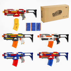 Автомат SB 524 (18)  5 кольорів, знімний магазин і приклад, складна мушка, 30 набоїв на присосці, у коробці, ВИДАЄТЬСЯ ТІЛЬКИ МІКС ВИДІВ