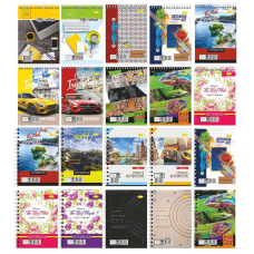 гр Блокнот Б-Л5-80 (10) А5, 80арк, лаковка, 2 види, пружина збоку та пружина зверху “Апельсин“ ВИДАЄТЬСЯ МІКС ВИДІВ