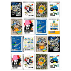 гр Блокнот Б-Л6-40 / АП-1903 “Патріотичні“ (20) А6, 40арк, лаківка, 2 види, пружина збоку та пружина зверху “Апельсин“ ВИДАЄТЬСЯ МІКС ВИДІВ