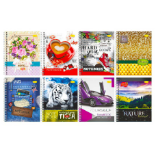 гр Блокнот Б-ЛВ5-120 (8) В5, 120арк, клітинка, пластик, пружина збоку ВИДАЄТЬСЯ МІКС ВИДІВ “Апельсин“