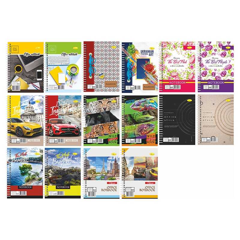 гр Блокнот В-Л4-80 (10) А4, 80арк, лаківка, пружина зверху “Апельсин“ ВИДАЄТЬСЯ МІКС ВИДІВ