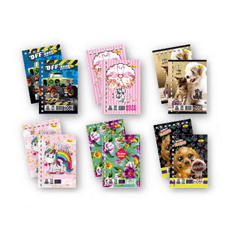 гр Блокнот Л7-36 / АП-1714 (60) А7, 36арк, лаківка, пружина “Апельсин“ ВИДАЄТЬСЯ МІКС ВИДІВ