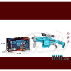 Автомат SB 582 B (8) 20 м`яких набоїв на присосках, знімний приклад, картонна мішень, в коробці