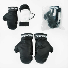 гр Боксерські рукавички Б-51885 6 унцій, колір чорно-білі (1) “TK Sport“, у пакеті