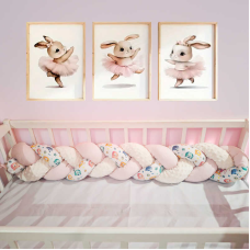 гр Бортик у ліжко “Косичка“ 71057 (1) тканина ФЛАНЕЛЬ, ПЛЮШ Minky, наповнювач СИНТЕПУХ, розмір 120*18 см “Bimbo“