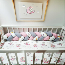 гр Бортик у ліжко “Косичка“ 73382 (1) тканина ФЛАНЕЛЬ Premium, наповнювач СИНТЕПУХ, розмір 120*18 см “Bimbo“