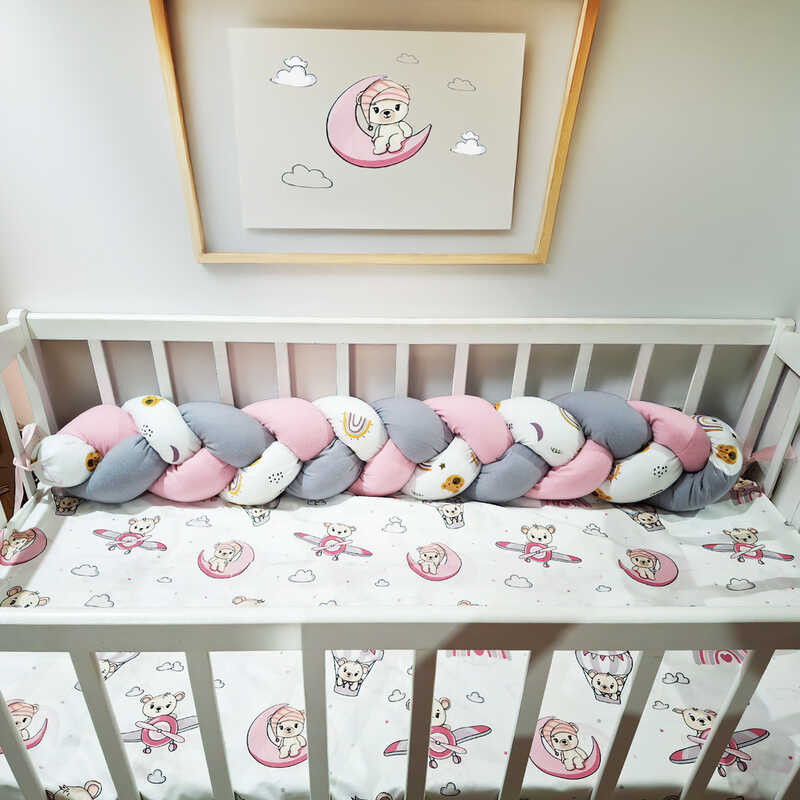 гр Бортик у ліжко “Косичка“ 73382 (1) тканина ФЛАНЕЛЬ Premium, наповнювач СИНТЕПУХ, розмір 120*18 см “Bimbo“