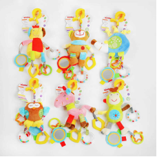 гр Брязкальце C 54401 (200) “Bimbo“, 6 видів, безпечне дзеркало, текстурні підвіски, в пакеті