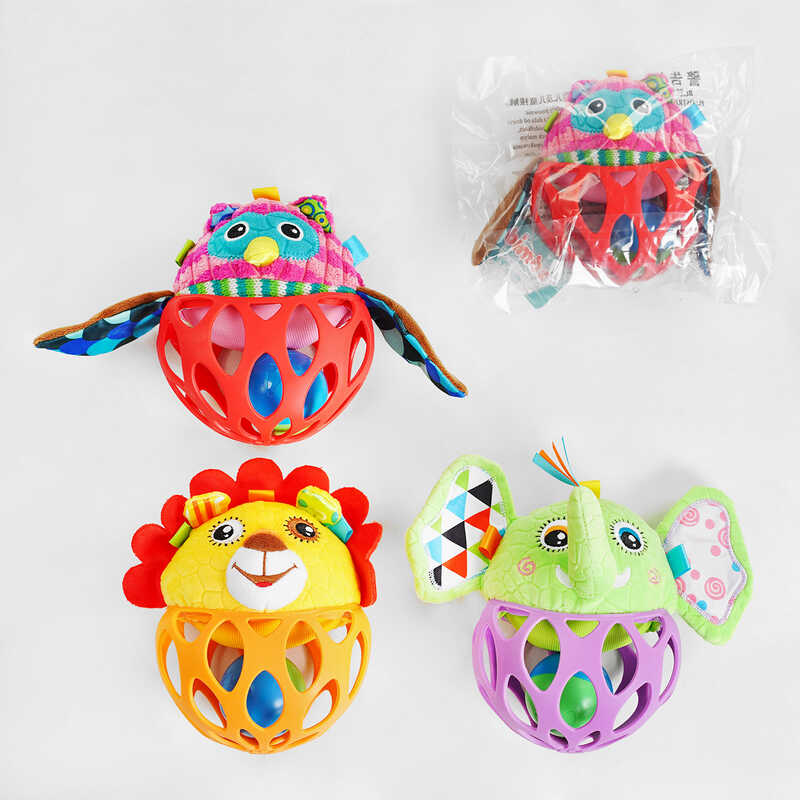 гр Брязкальце C 55895 (160) “Bimbo“, 3 види, гумова напівсфера, в пакеті, ВИДАЄТЬСЯ ТІЛЬКИ МІКС ВИДІВ