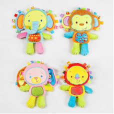 гр Брязкальце C 55897 (100) “Bimbo“, текстильне, звірятко, пискавка, 8 видів, ВИДАЄТЬСЯ ТІЛЬКИ МІКС ВИДІВ