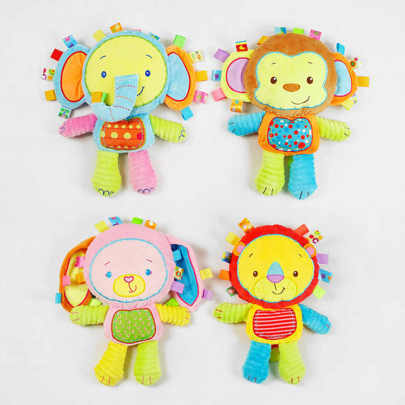 гр Брязкальце C 55897 (100) “Bimbo“, текстильне, звірятко, пискавка, 8 видів, ВИДАЄТЬСЯ ТІЛЬКИ МІКС ВИДІВ