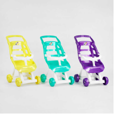 гр Візочок для ляльок 147 (10) “ORION“ 3 кольори : БУЗКОВИЙ, ЖОВТИЙ І БІРЮЗОВИЙ