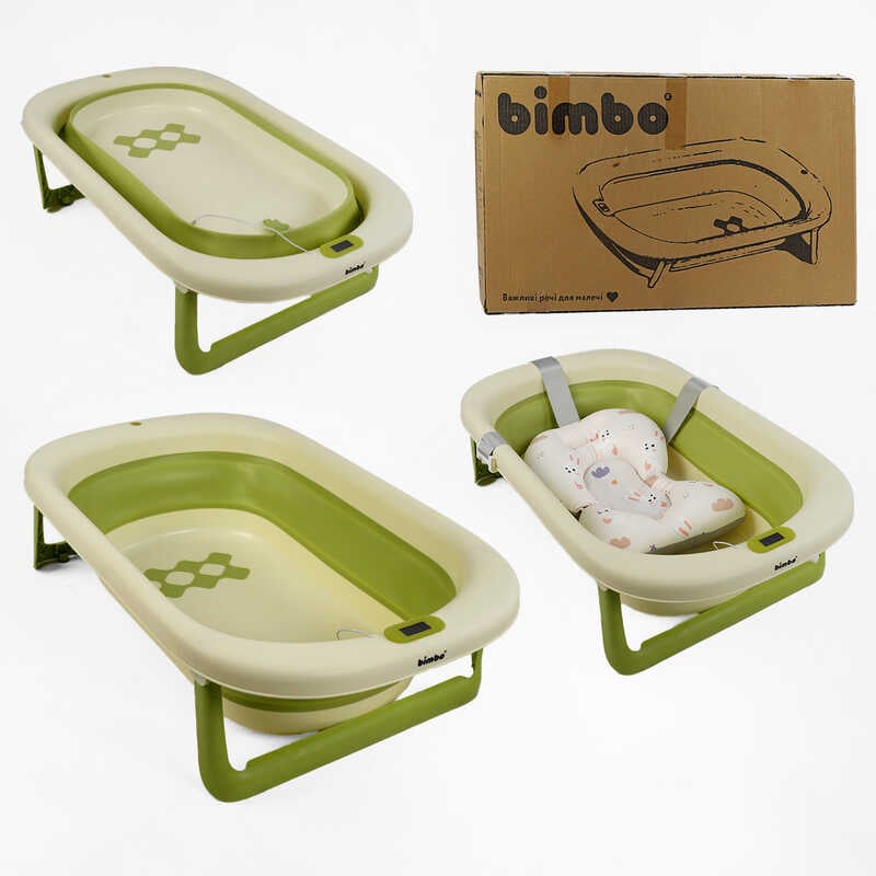 гр Ванна BM-60530 (1) “Bimbo“, 79х47х21 см, розкладна, клапан зливу, розкладні ніжки, електронний датчик температури, матрац, в коробці