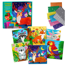 гр Великий набір “Стікерна мозаїка“ 10100678У (17) “Ранок“, 6 картинок, 1400 наліпок, в коробці