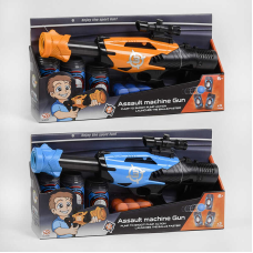 Автомат YG 03 P (24/2) 2 кольори, помповий, 12 м“яких м“ячиків, 3 баночки, з оптичним прицілом, в коробці