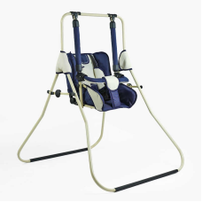 гр Гойдалка 0-м “Алінка“ 209131 (1) темно-синій з бежевим, бежевий каркас, зміна положення спинки “сидячи/лежачи“, у пакеті