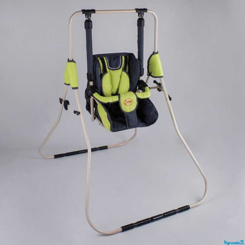 гр Гойдалка 0-м “Алінка“ 25171 (1) сіро-салатовий, бежевий каркас, зміна положення спинки “сидячи/лежачи“, у пакеті