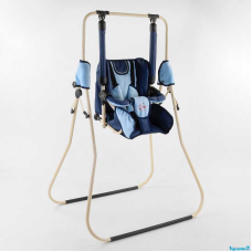 гр Гойдалка 0-м “Алінка“ 25805 (1) синьо-блакитний, бежевий каркас, зміна положення спинки “сидячи/лежачи“, у пакеті