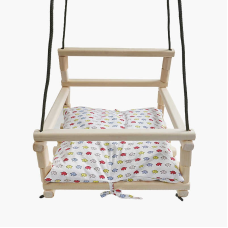 гр Гойдалка підвісна дерев`яна KV-850295 (5) розмір 30х30 см, подушка