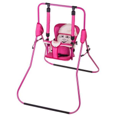 гр Гойдалка підлогова “Алінка“  4730 (1) малиновий каркас, малинова матерія, бежевий гномик