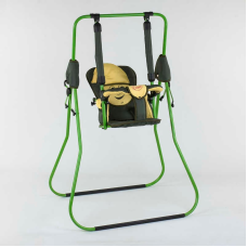 гр Гойдалка підлогова “Алінка“ 4754 (1) зелений каркас, хакі матерія, бежевий гномик